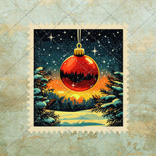 Load image into Gallery viewer, Christmas Vintage Postage Stamp Clipart Bundle - 36 PNG Images Santa Claus, Reindeer, Christmas Tree Gingerbread Man Holiday Art DIY Crafts