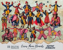 Load image into Gallery viewer, Vintage Circus Carnival Elements Graphic Image 18 png images clipart digital download printable junk journal scrapbook Retro Designs