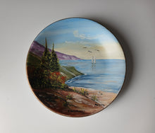 Load image into Gallery viewer, Hand Painted Zakynthos Greece Decorative Wall Plate Coastal Landscape 27cm