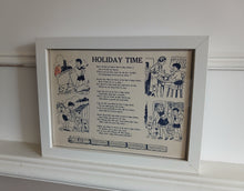 Load image into Gallery viewer, Vintage Holiday Time Poem Framed Print Book Page Childrens Nursery Wall Art Deco