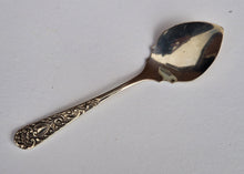 Load image into Gallery viewer, Antique Silver Plated Spoon, Berry Spoon, Small Serving, Preserve Spoon, Ornate Design Handle, Uniqu