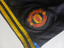 Load image into Gallery viewer, Adidas Manchester United Away Football Shorts Black Gold Mens Size S