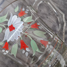 Load image into Gallery viewer, Vintage Italian Hand-painted Water Drink Pitcher Jug Floral Design On Clear Glass Jug