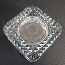 Load image into Gallery viewer, Heavy Cut Crystal Square Cut Out Trinket Dish Tea Light Candle Holder France 4"