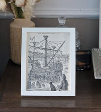 Load image into Gallery viewer, Dick Whittington And His Cat By The Thames Quayside Print Wooden Picture Frame