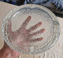 Load image into Gallery viewer, Vintage Ashtray In Glass Geometrical Layers Of Ice Patterns , France Circa 1960