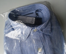 Load image into Gallery viewer, ONLY & SONS Men's Blue White Striped Oxford Shirt Size S Long Sleeve New