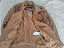 Load image into Gallery viewer, Delpino Men’s Brown Faux Leather Biker Jacket – Size S – Made in Turkey