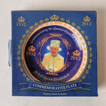 Load image into Gallery viewer, Queen Elizabeth II Diamond Jubilee Commemorative Plate – 1952-2012 – New Vintage