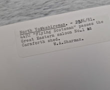 Load image into Gallery viewer, Black White Photo Locomotive Steam Engine North Yorkshireman 23/06/81 4472 Flying Scotman Passes the