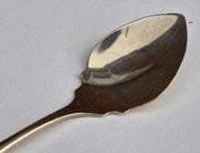 Load image into Gallery viewer, Antique Silver Plated Spoon, Berry Spoon, Small Serving, Preserve Spoon, Ornate Design Handle, Uniqu