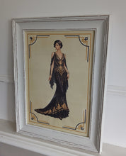 Load image into Gallery viewer, Framed Art Deco Lady Fashion Print Vintage Style Wall Art Picture 36 x 27cm