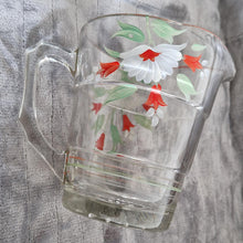 Load image into Gallery viewer, Vintage Italian Hand-painted Water Drink Pitcher Jug Floral Design On Clear Glass Jug