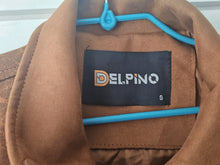 Load image into Gallery viewer, Delpino Men’s Brown Faux Leather Biker Jacket – Size S – Made in Turkey