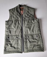 Load image into Gallery viewer, Crossfell Grenfell Mens Quilted Gilet Vest Olive Green Full Zip Size S