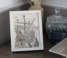 Load image into Gallery viewer, Dick Whittington And His Cat By The Thames Quayside Print Wooden Picture Frame