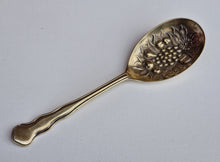 Load image into Gallery viewer, Vintage Serving Spoon, Large Berry Spoon, Gilded Bowl, EPNS Silver Plate, Ornate Handle, Floral and