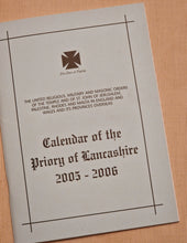 Load image into Gallery viewer, Calendar Of The Priory Of Lancashire 2005 - 2006 , Masonic Information Guide