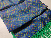 Load image into Gallery viewer, Vintage C&A Canda Scarf Green  Blue Patterned 100% Polyester 132cm Long UK Made