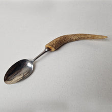 Load image into Gallery viewer, Antique Table Spoon with Antler Horn Handle 23cm long