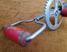 Load image into Gallery viewer, Vintage Rotary Hand Whisk Egg Whisk Hand Beater Mixer Red Wooden Handle Skyline Retro