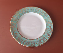 Load image into Gallery viewer, Washington Pottery Dorchester Ironstone England Frenzione turquoise and gold China side plate