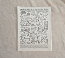 Load image into Gallery viewer, Vintage Bookplate Illustration , What Is That Kitchen Utensil , Original Print