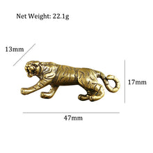 Load image into Gallery viewer, Brass Zodiac Tiger Animal Keychain Copper Shouting Beast Car Keyring Handmade Craft Bronze Forest King Bag Hanging Pendant Gifts