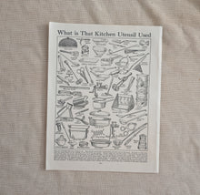 Load image into Gallery viewer, Vintage Bookplate Illustration , What Is That Kitchen Utensil , Original Print