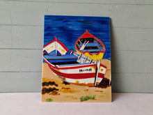 Load image into Gallery viewer, Vintage Elgate Ceramic Wall Plaque – Nautical Fishing Boat Scene – 35.5cm x 28cm