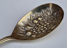 Load image into Gallery viewer, Vintage Serving Spoon, Large Berry Spoon, Gilded Bowl, EPNS Silver Plate, Ornate Handle, Floral and