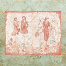 Load image into Gallery viewer, Vintage Fashion Junk Journal Pages Printables | Digital Download | 8 JPEG & PDF Images printable junk journal scrapbook Retro Designs
