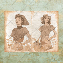 Load image into Gallery viewer, Vintage Fashion Junk Journal Pages Printables | Digital Download | 8 JPEG & PDF Images printable junk journal scrapbook Retro Designs