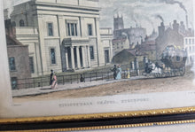 Load image into Gallery viewer, Tiviots'dale Chapel Stockport Engraved Artwork Print in black and gold colour picture frame, J H