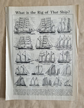 Load image into Gallery viewer, Vintage Drawing Image Book Plate , Ship on sea Image Illustrations, What is the Rig of That Ship? Ol