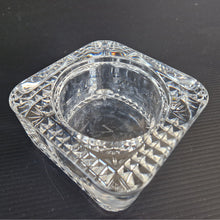 Load image into Gallery viewer, Heavy Cut Crystal Square Cut Out Trinket Dish Tea Light Candle Holder France 4"