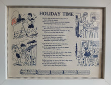Load image into Gallery viewer, Vintage Holiday Time Poem Framed Print Book Page Childrens Nursery Wall Art Deco