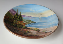 Load image into Gallery viewer, Hand Painted Zakynthos Greece Decorative Wall Plate Coastal Landscape 27cm