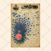 Load image into Gallery viewer, Vintage Floral Junk Journal Pages – 8 Printable Botanical Ephemera Sheets – Instant Download, PDF & JPEG