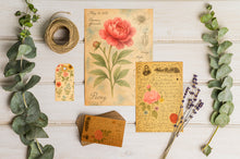 Load image into Gallery viewer, Vintage Floral Junk Journal Pages – 8 Printable Botanical Ephemera Sheets – Instant Download, PDF & JPEG