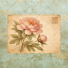 Load image into Gallery viewer, Vintage Floral Postcards PNG – Antique Botanical Ephemera Set Shabby Chic Flower Post Card Images, Printable Junk Journal, Scrapbooking