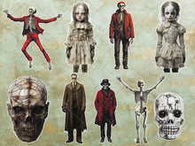 Load image into Gallery viewer, Fussy cut Halloween images, printable pages, Digital instant download, 53 images, .png format, junk journaling, Ephemera, scrapbooking