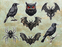 Load image into Gallery viewer, Fussy cut Halloween images, printable pages, Digital instant download, 53 images, .png format, junk journaling, Ephemera, scrapbooking
