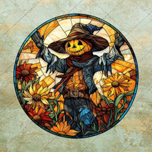 Load image into Gallery viewer, Halloween Stained Glass Art Circle Images Collage Sheet | Instant Download | 20 Spooky Graphics in JPEG, PNG & PDF Formats 5 Collage Sheets