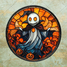 Load image into Gallery viewer, Halloween Stained Glass Art Circle Images Collage Sheet | Instant Download | 20 Spooky Graphics in JPEG, PNG & PDF Formats 5 Collage Sheets