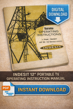 Load image into Gallery viewer, Vintage Indesit 12" LGB Television Instruction Manual – Digital Download (PDF)