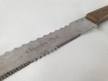 Load image into Gallery viewer, Vintage Long Stainless Steel Bread / Meat Carving Knife, Wooden Handle