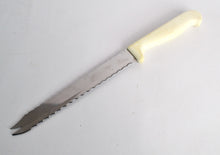 Load image into Gallery viewer, Vintage Richardson Sheffield, England Kitchen Steak Knife White Plastic Handle