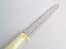 Load image into Gallery viewer, Vintage Richardson Sheffield, England Kitchen Steak Knife White Plastic Handle