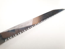 Load image into Gallery viewer, Vintage  Black Plastic Handle  Stainless Steel Kitchen Bread / Steak  Knife, Kitchenali 1990's,  Quality Steel, 32cm long